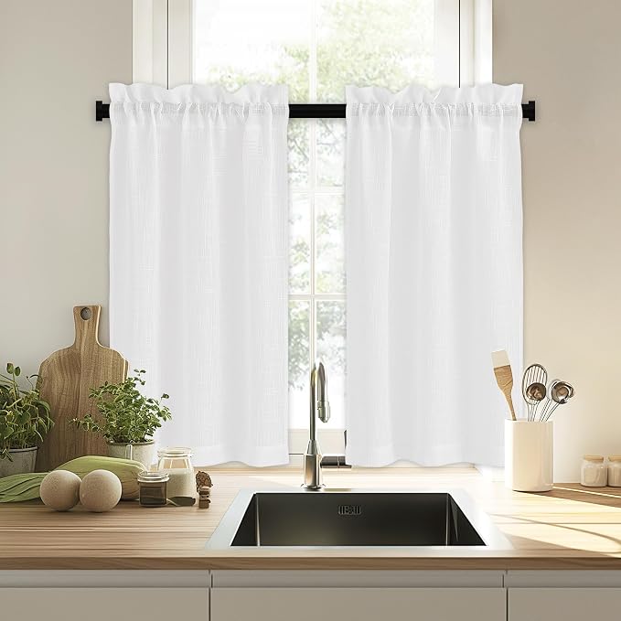 RYB HOME Window Topper Valances 24 inch Length, Privacy Protected Home Decor - Image 6