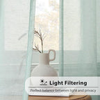 FMFUNCTEX Linen Sheer Curtains for Bedroom, Sage Green Curtains 84 inches Long - Image 2