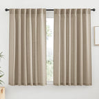 RYB HOME Linen Sheer Curtains for Small Window, Back Tab Breathable Absorbent by RYBHOME