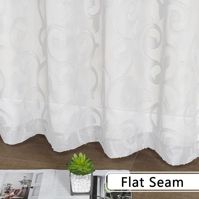 OWENIE Furman Sheer White Curtains 84 inches Long - Image 7
