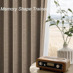 Topfinel Taupe Burlap Linen Blackout Curtains & Drapes 86 Inch Length 2 Panels - Image 4