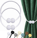 Hion Magnetic Curtain Tiebacks White 2pcs, Curtain Tiebacks Buckles Holdbacks by Hion