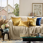 GIGIZAZA Gold Velvet Decorative Throw Pillow Covers 24x24 - Image 6