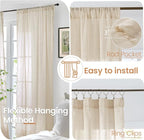 BGment Short Natural Sheer Linen Curtains 30 Inch Length - Image 6