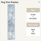 Runner Rug 2'x10' Abstract Washable Non-Slip Runner Rugs - Image 5