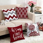 Hexagram Geometric Burgundy Pillow Covers 18x18 Set of 4, Decorative Outdoor - Image 5