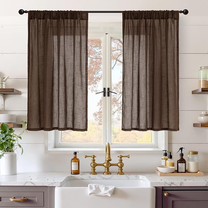 BGment Linen Curtains 40 Inch Length by BGment