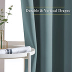 NICETOWN Blackout Greyish Blue Curtains 2 Panels Set - Image 5