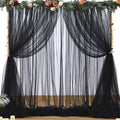 Black Tulle Backdrop Curtain for Parties 10ft x 8ft Black Sheer Photo Backdrop by Suppromo
