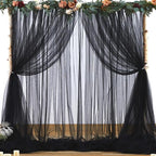 Black Tulle Backdrop Curtain for Parties 10ft x 8ft Black Sheer Photo Backdrop by Suppromo