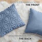 decorUhome Throw Pillow Covers 20x20 Inch Set of 2, Soft Plush Faux Wool Dusty - Image 8