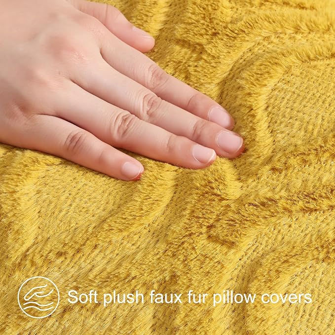 decorUhome Summer Throw Pillow Covers 22x22 Inch Set of 2, Soft Plush Faux Wool - Image 5