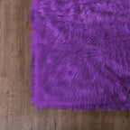 Goolela Purple Circle Rug 4ft Fluffy Round Faux Sheepskin Fur Rug - Image 5