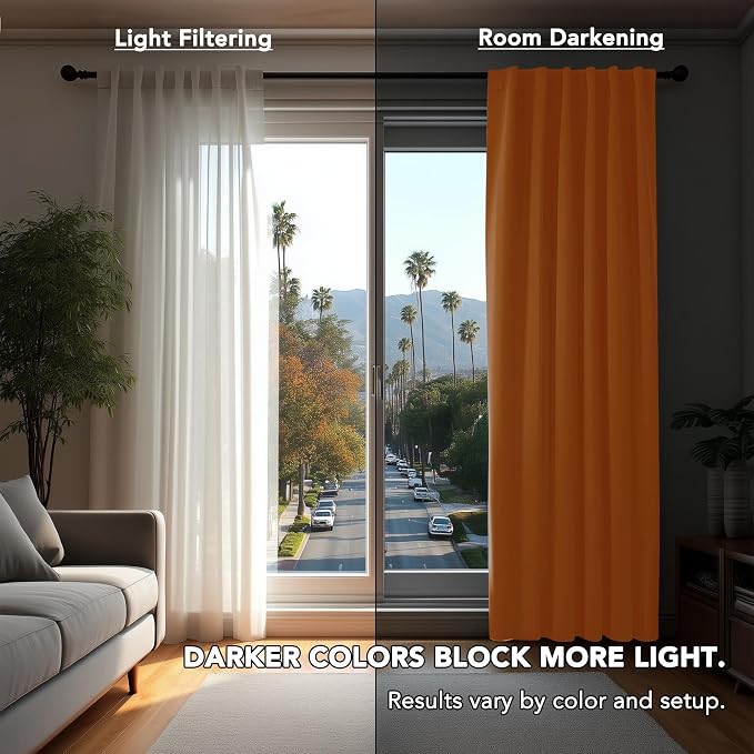 Deconovo Extra Long Blackout Curtains W52 x L108 Inch, 1 Pair, Back Tab and Rod - Image 3