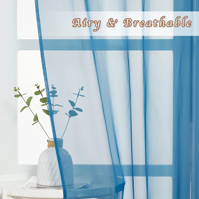 NICETOWN Sheer Curtains for Bedroom Windows 84 inch Length, Grommet Casual - Image 3