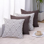HPUK Decorative Throw Pillow Covers Set of 4 Dark Gray Geometric Design Linen - Image 7