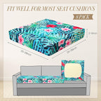 Newwiee 8Pcs Patio Cushion Covers Stretch Outdoor Cushion Cover Replacement - Image 2