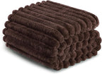 Exclusivo Mezcla Queen Size Flannel Fleece Blanket, Super Soft Striped Jacquard - Image 6