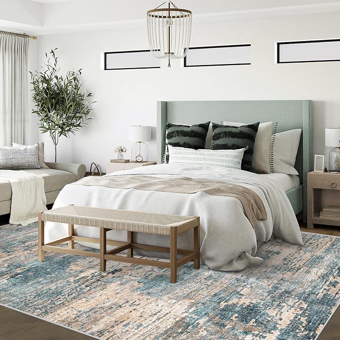 6x9 Area Rugs for Living Room, Washable Modern Abstract Large Area Rug Neutral - Image 4