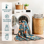MSGKV Boho Throw Blanket for Bed 60"x80" Cotton Birds Floral Twin Size Couch - Image 8