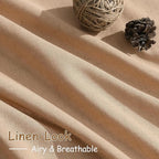 Nanspring Camel Linen Curtains for Living Room 92 Inches Long Back Tab and Rod - Image 4