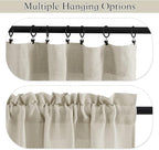 RYB HOME Sheer Valances Window Topper Curtains Linen Textured Sheer Curtains - Image 3