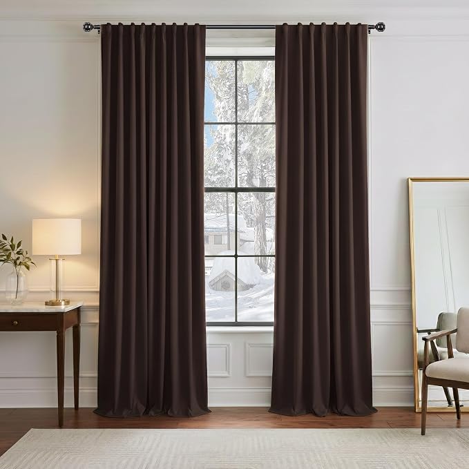 PONY DANCE Black Out Curtains for Bedroom Window, Room Darkening 96 inch by PONYDANCE