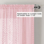 Simplebrand Blush Semi Sheer Curtains 54 Inch Length 2 Panels, Geometric - Image 4
