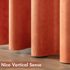MIULEE Orange Velvet Curtains 96 Inch Length - Image 6