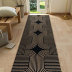 Lahome Enfys Modern Geometric Black Runner Rug, 2x8 Indoor Outdoor Hallway by Lahome