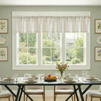 jinchan Striped Valance Farmhouse Window Treatment Linen- Polyester Textured - Image 4