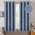 MIULEE Linen Texture Curtains for Bedroom Solid 100% Blackout Thermal Insulated by MIULEE