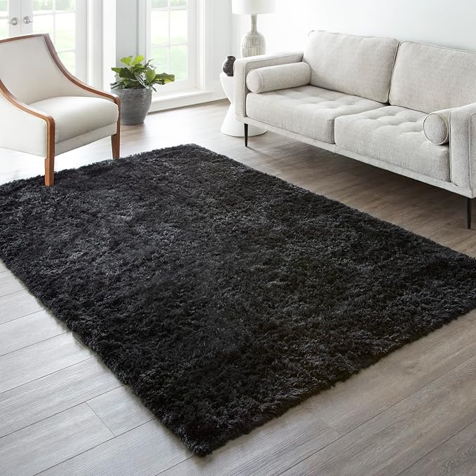 Ophanie 6x9 Black Rugs for Living Room, LargeFluffy Shag Fuzzy Plush Soft - Image 5