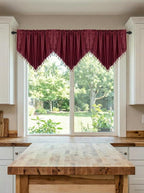 Molaxhome Swag Curtain 51 inch Length Rod Pocket Scalloped Curtain Valance - Image 8