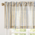 jinchan Valance Curtain Linen Textured Striped Window Curtain by JINCHAN