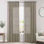 Mocha Linen Curtains 84 Inches Long by Nanspring