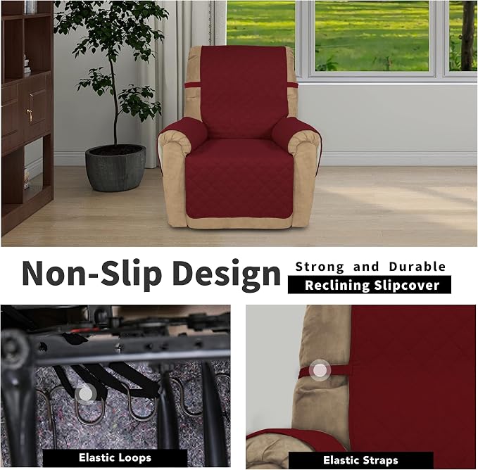 Easy-Going Recliner Chair Slipcover Reversible Sofa Cover Water Resistant Couch - Image 3