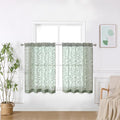 OWENIE Furman Sage Green Kitchen Curtains Tiers 36 inch Length, Light Filtering by OWENIE