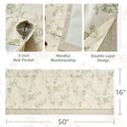 jinchan Linen Valance Curtains for Windows 16 Inch Christmas Decorations Floral - Image 5