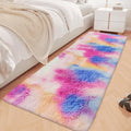 Fluffy Colorful Rug for Bedroom 2x6 ft Kawaii Tie-Dyed Area Rug Non Slip Cute by JiaoBaba
