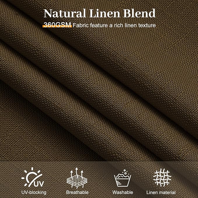 Pinch Pleated Linen Curtains 84 Inch Length 2 Panels Set, Light Filtering Linen - Image 6