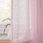 FMFUNCTEX Linen Sheer Curtains for Bedroom, Blush Pink Farmhouse French Flax - Image 7