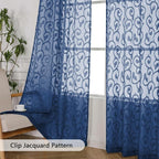 OWENIE Furman Sheer Curtains 72 inches Long 2 Panels Set, Light Filtering Top - Image 3