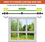 Curtain Rods No Drilling for Windows, 5/8 Inch Diameter Drapey Pole - Image 5