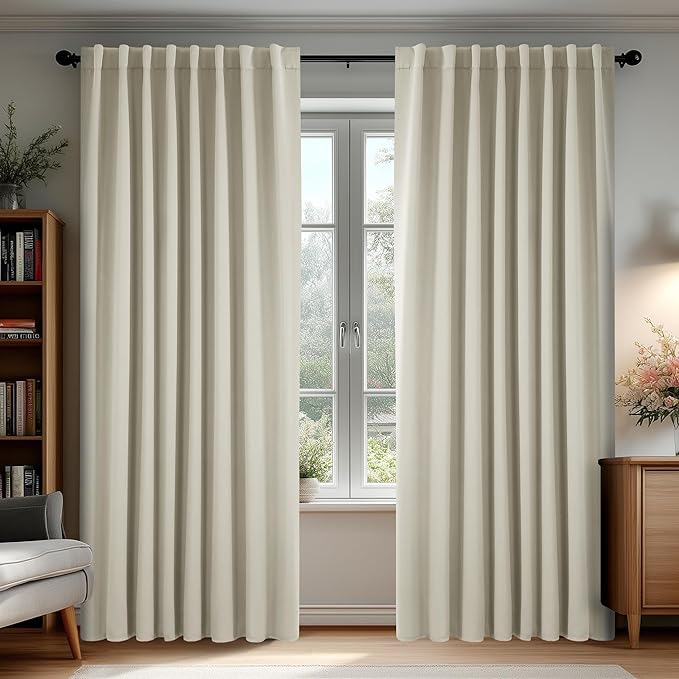 Deconovo Blackout Curtains, Thermal Insulated, W70 x L95 2 Panels, Back Tab by Deconovo