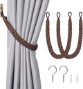 NICEEC 2 Pack Natural Cotton Rope Curtain Tiebacks Elegant Boho Style by NICEEC