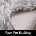 Latepis Gray Fluffy Circle Faux Fur Rug Round Rugs 4ft Sheepskin Rug - Image 3