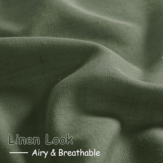 Nanspring Forest Green Linen Curtains - Image 3