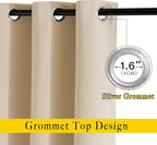 NICETOWN Beige Room Darkening Curtains Blackout 36 inch Curtains - Image 2