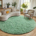ONASAR Sage Green Round Area Rugs 6ft, Fluffy Soft Bedroom Circle Rug by ONASAR